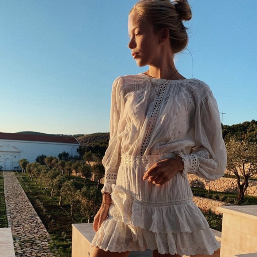 Fancy White Mini Dress - Picture 5 of 6
